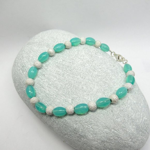 Uranium bead and Sterling Stardust bead bracelet - Picture 4 of 12